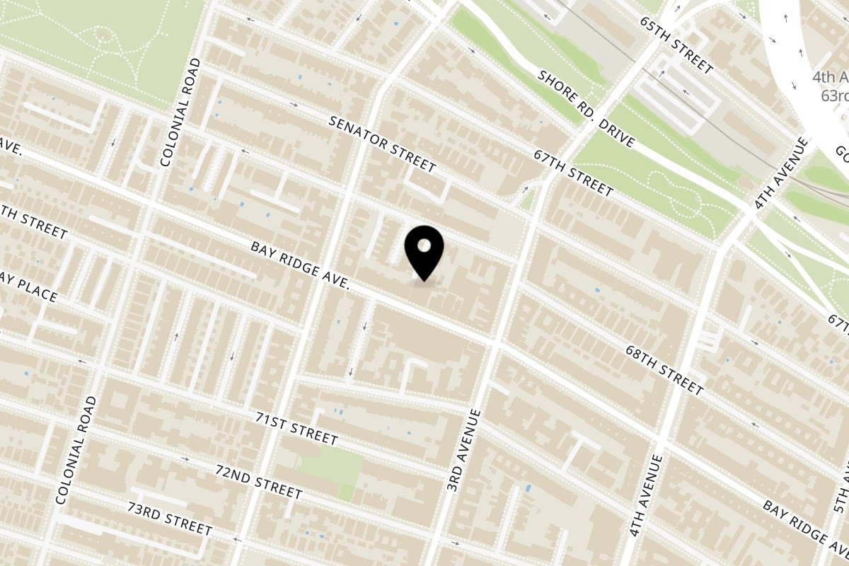 Map showing the location of Cali Tajadas on 241 Bay Ridge Ave in Brooklyn